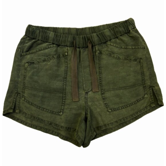 Anthropologie Pilcro Utility Cargo Shorts XS Green Linen Blend Pockets Casual - Picture 1 of 9